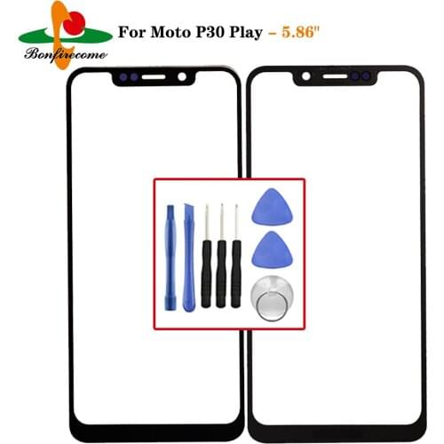 For Motorola Moto P30 Play Front Glass 5.86" Touch Screen Outer Panel Repair Replacement Part