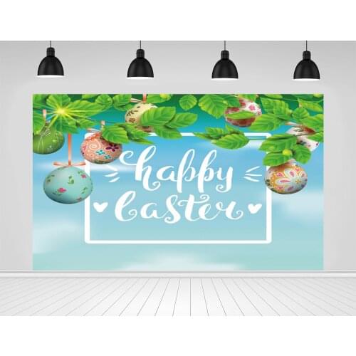 Scopiso Photographic Happy Easter Backdrops Easter Eggs Hanging on a Branch Photo Studio Decoration Props Photography Background