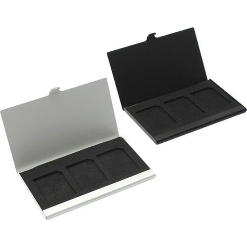 Aluminum Alloy Memory Card Case Card Box Holders For 3PCS SD Cards