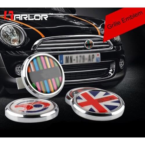 Classic Wreath Metal Front Grill Badge For All MINI Cooper R50 R55 R56 R57 R58 R60 R61 F55 F56 clubman countryman Front Bumper