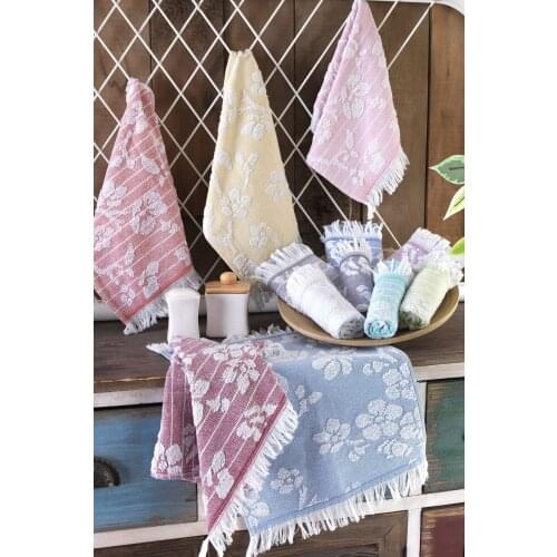 Towel Set, Robe Set, 30x50 cm 12'li Hand Towel Set 100 Cotton, made In Turkey, Quick Dry, Wet, Does Not Leave Hand-Face Towel