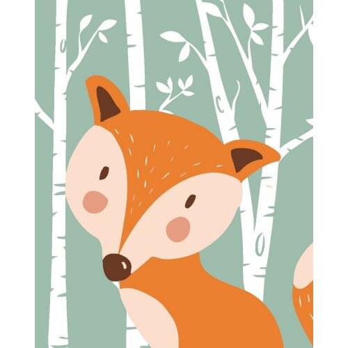 Rabbit Fox Bear Animal Nursery Posters and Prints Wall Art Canvas Painting Decorative Picture Nordic Style Kids Decoration