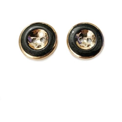 20pcs/lot 17mm Round KC Gold Black Sewing Button Antique Ornament Women Cloth T-shirt Fashion Garment Accessory Scrapbooking DIY