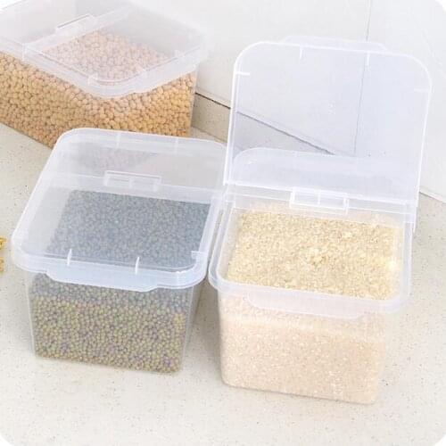 Kitchen Organizer Plastic Food Storage Box With Lid 4KG Small Capacity Rice Bucket