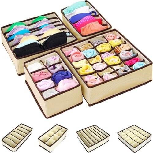 Non-woven Underwear Bra Storage Box Socks Scarves Case Drawer Organizer Support Dropshipping