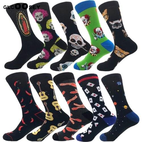 Combed Cotton Fashion Hip Hop Men Socks Trend Harajuku Marvel Clown Chicken Skateboard Happy Socks Funny Socks