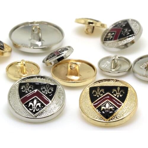 New fashion popular high-grade gold silver metal sewing buttons DIY garment accessory British style overcoat decorative button