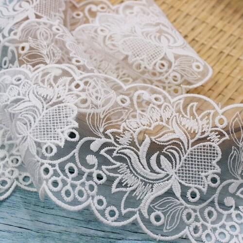 New product milk silk big rose flower double wave edge curtain home soft decoration lace decoration accessories 8cm
