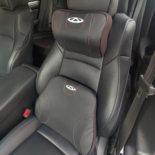 Genuine leather Soft Memory Car Seat Headrest Neck Pillow Comfortable Cushion For Chery Jetour Qoros 3 Tiggo 3 7 8 A3 Arrizo E5