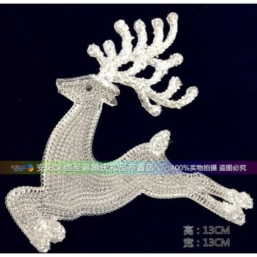 Christmas ornaments Christmas tree pendant window scene wedding layout acrylic deer diamond effect 13CM1