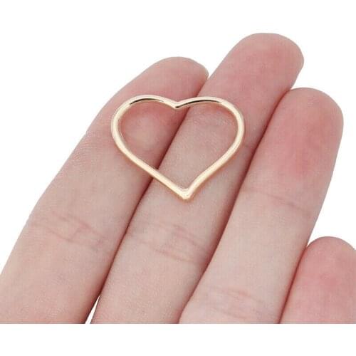 30 x Antique Gold Color Hollow Open Heart Charms Pendants Beads for DIY Necklace Bracelet Jewellery Making Accessories 28x23mm