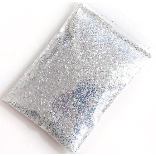 Clear Holographic 0.2-2mm Silver Diamond Glitter Powder Pixel unicorn aurora effect powder NAIL ART GLITTER AB Mermaid Diamond