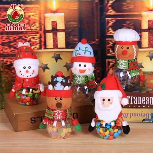 Christmas Gift Bags Candy Jar Storage Bottle Santa Bag Sweet Christmas Candy Bag Boxes Child Kids Gifts New Year 2021 Navidad