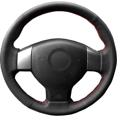 Hand Sew Car Steering Wheel Cover Wrap Cow Leather Suede For Nissan Tiida 2004-2010 Sylphy 2006-2011 Versa 2007-2011 Versa Note