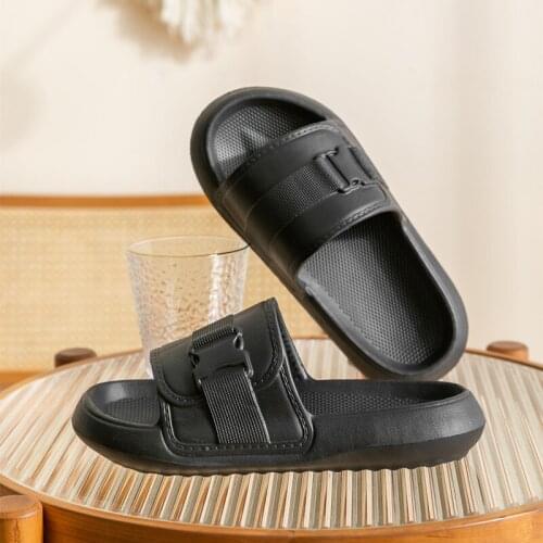 Summer Couple Sandals Home Bathroom Non-Slip Flip Flops Outdoor Beach Men Slippers Latex EVA Soft Particle Massage Women Shoes