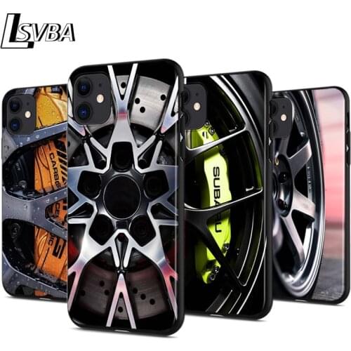 Sports car wheel Anti-fall Silicone Phone Case For iPhone 2020 11 Pro XS Max XR X 8 7 6 6S Plus 5 Black Cover