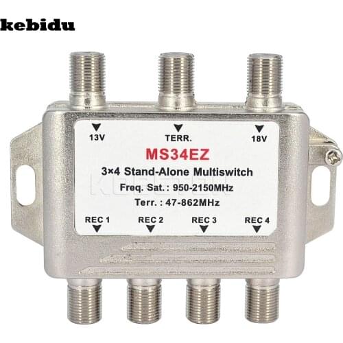 Kebidu MS34EZ 3x4 Satellite MultiSwitch Splitter FTA TV LNB Switch Cascade satellite 3 in 4 Multiswitch For DVB-S2 DVB-T2