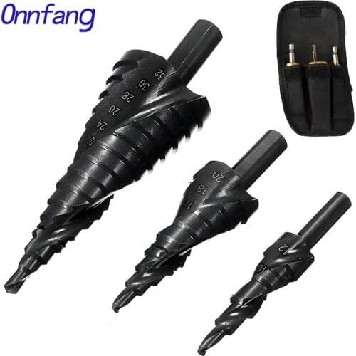 3PCS HSS Cobalt 4-32mm Step Stepped Drill Bit Set Nitrogen High Quality High Speed Steel Spiral For Metal Cone Hole