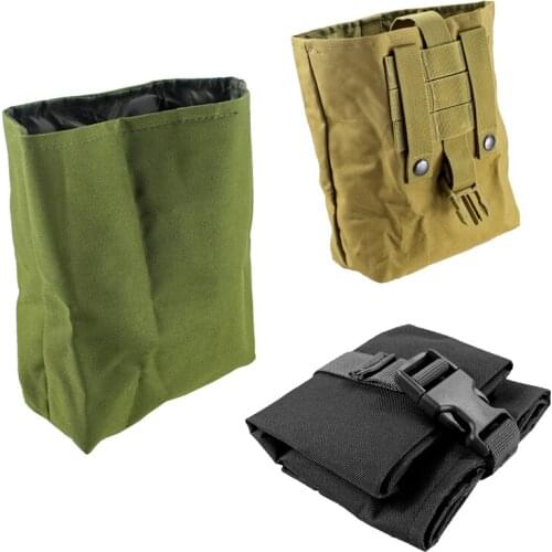 Tactical Utility Folding Magazine Drop Dump Pouch Molle Belt Hunting Airsoft Military Gun Ammo Foldable Recovery Mag Bag