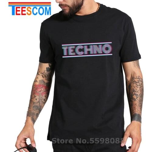 Techno Electronic Style T-Shirt Funny Dance DJ Music Underground Black Rave Fashion Short Sleeve Cotton vogue Print rock T Shirt