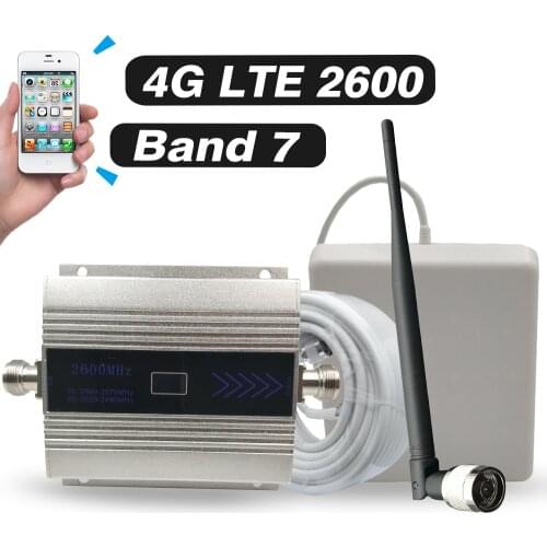 4G Signal Booster FDD-LTE 2600 (LTE Band 7) Cell Phone Signal Repeater 4G 2600mhz Internet Mobile Signal Amplifier Antenna Kits
