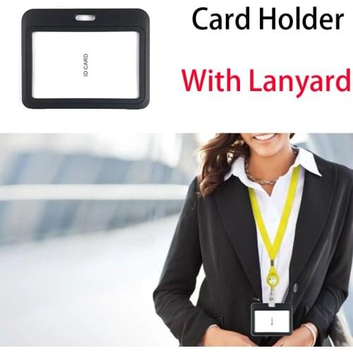 High Quality Badges Case for White-collar Worker Office Business Pass Exhibition Name ID Card Protector with Lanyard Custom Logo