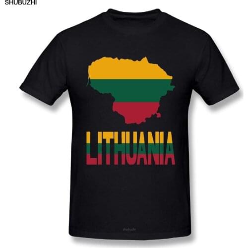 Funny Mens Lithuania Map Flag and Text 100% Cotton Prints Casual Short Sleeve T-Shirt Fashion T Shirt Brand sbz8245