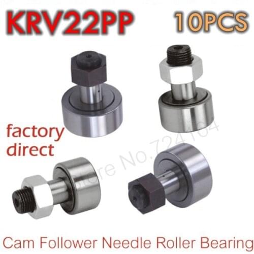 10PCS/LOT High precision KRV22PP track needle roller bearing, Stud Type Cam Follower Roller Bearings curve roller bearings