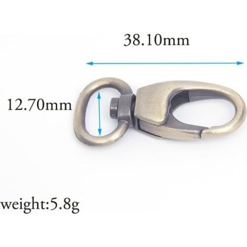 12mm Antique Bronze Swivel Snap Hook 1/2 inch metal bag hanger
