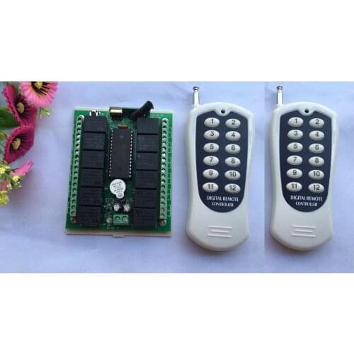 12CH DC12V RF home automation remote control switch 315/433MHZ transmitter & recevier wireless switch Radio smart home control