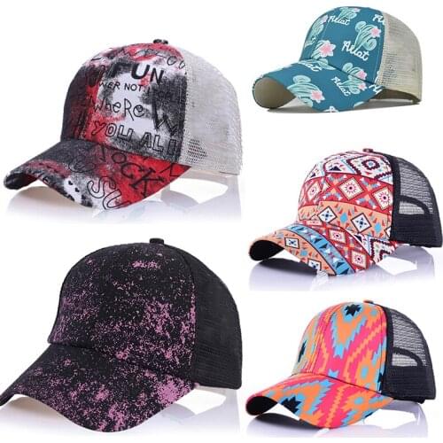 2021 Ponytail Womens Baseball Cap Women Solid Color Snapback Mesh Trucker Caps Female Summer Bone Black Adjustable Hats Cap