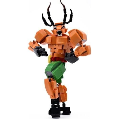 372pcs Cartoon Fitness Animals Building Blocks Toys For Kids Funny Assembling Blocks Action Figure Dolls 21.5cm Anime Model