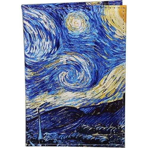 40PCS / LOT Exquisite Oil Painting Printing Passport Cover Travel Universal PU Passport Holder