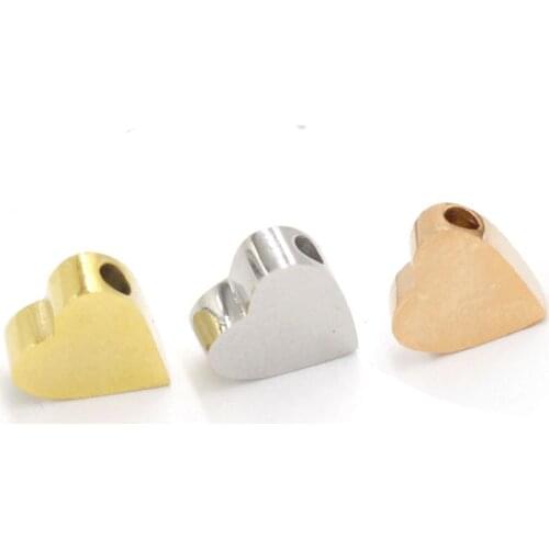 5pcs Stainless Steel Gold Love Heart Charms Jewelry Making Pendant Finding Accessories DIY Bracelet Necklace Choker Gift Girl