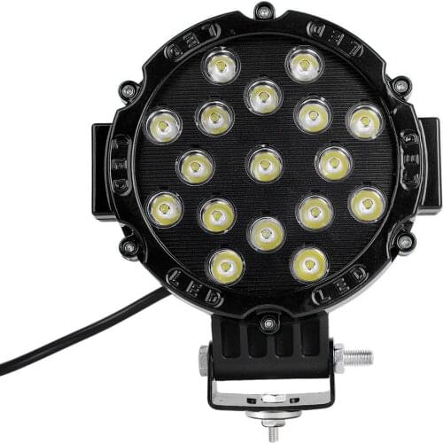 7" 51W Car LED Spot Light Truck Work Light RV Exterior Lamp Waterproof SUV Road Driving Lamp Camper Accessories Universal