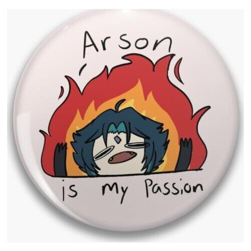 Arson Is My Passion 【Customizable】Soft Button Pin Cartoon Clothes Badge Lover Jewelry Brooch Metal Fashion Creative Gift Collar
