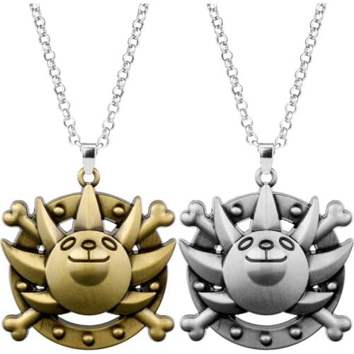Dongsheng One Piece Necklace Rudder Skull Bones Ace Hat Thousand Sunny Ship Logo Pendant Necklace Collier Simple Gift -30