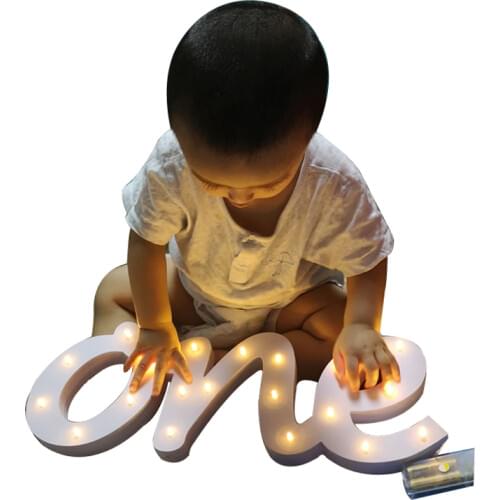 One birthday party decor one number Light up number baby birthday Party decoration table centrepiece self standing number