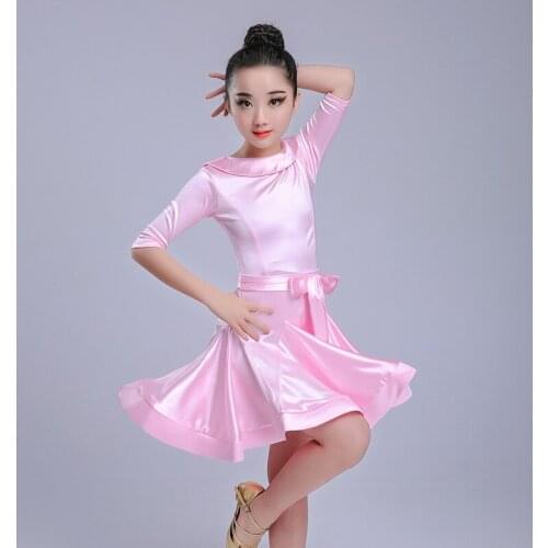 Kids Latin Dress Costume Children Competition Ballroom Dance Spandex for Girls Salsa Rumba Cha Cha Samba Tango Ruffle Skirts