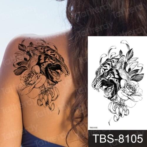 Sketches tattoo designs sexy black temporary back tattoos tiger cat phoenix dragon stretch flower tattoo pattern waterproof