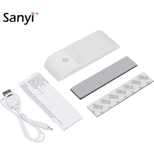 USB Rechargeable IR Night Light with Motion Sensor Wireless 12LED Wall Lights Closet Lamp Auto On/Off Magnetic Plate for Hallway