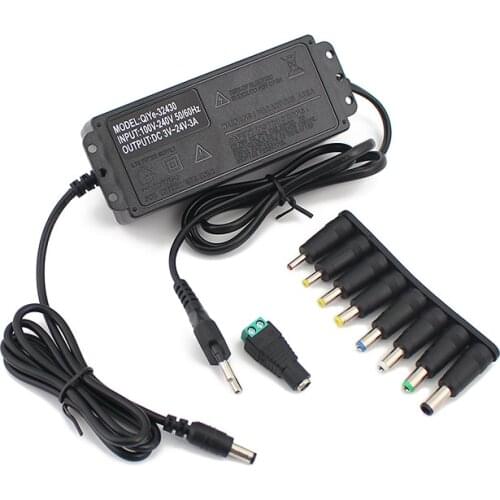 Switching Power Supply Adjustable 220V 110V AC TO DC 3V 5V 9V 12V 24V 36V 1A 2A 3A LED Adapter With 8 Connect Plug DC Female