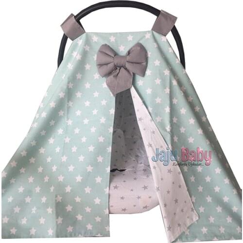 Jaju Baby Green Star Gray Design Stroller Cover and Inner Sheet