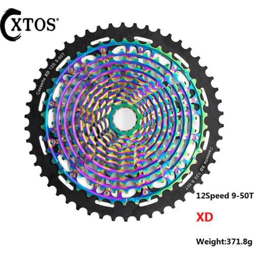 XTOS MTB Bicycle Cassette 12Speed 9-50T ULT XD Cassette Rainbow For bike parts