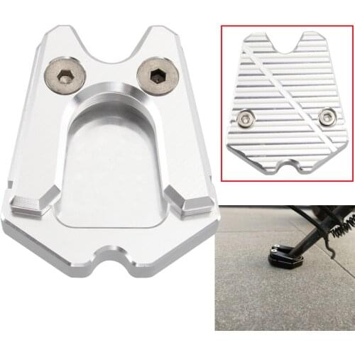 Motorcycle Silver Kickstand Foot Side Stand Enlarge Extension Pad Support Plate For Vespa GTS 300 GTV 3Vie Sprint LX Scooters