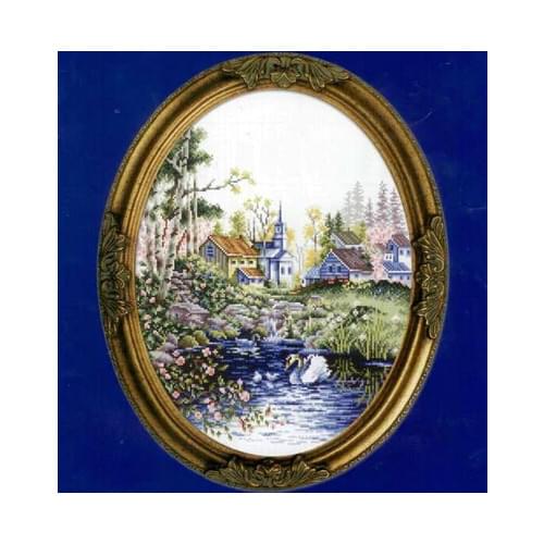 FREE delivery Top Quality lovely beautiful counted cross stitch kit swan and the lake swans dome