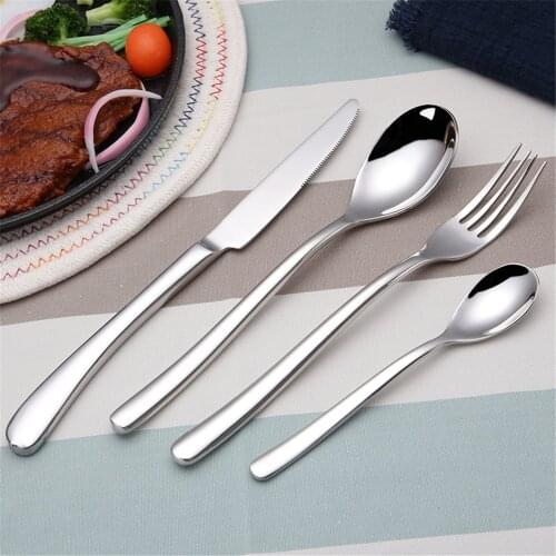 4pcs Stainless Steel Cutlery Set Dinnerware Set Western Tableware Classic Dinner Set Knife Fork Spoon Flatware Restaurant Dining
