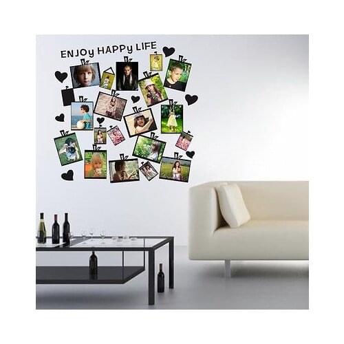 Wall Paper 20Pcs DIY Family Picture Photo Frame Wall Sticker Removable Mural Home Decor Decal