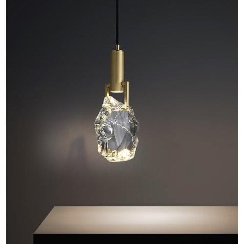 New Luxury Brass Crystal Led Chandelier Nordic Restaurant Bar Kitchen Hanging Lamp Bedroom Bedside Pendant Lights