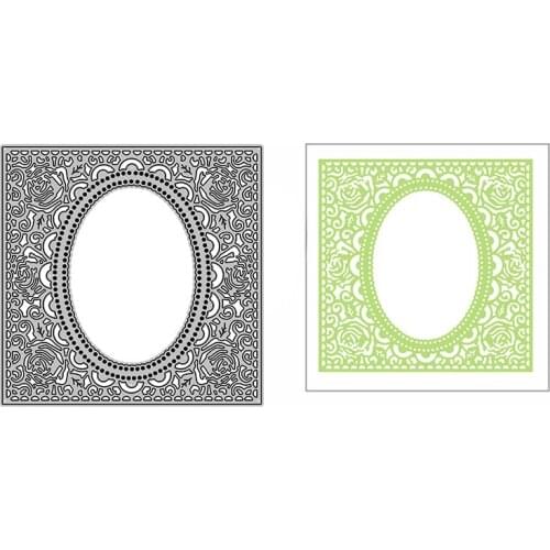 New DIY Rose Scalloped Oval Square Craft Embossing Mold 2021 Metal Cutting Dies for Card Making and Scrapbooking Decor No Stamps